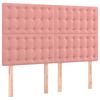 vidaXL T&ecirc;te de lit &agrave; LED Rose 144x5x118/128 cm Velours