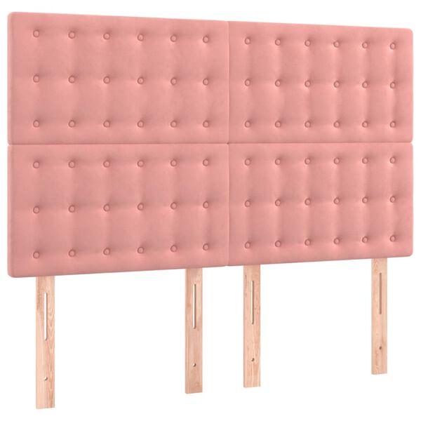 vidaXL T&ecirc;te de lit &agrave; LED Rose 144x5x118/128 cm Velours
