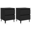 vidaXL Tables de chevet 2 pcs noir 40x35x50 cm bois d'ing&eacute;nierie