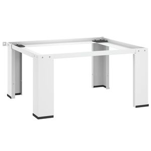 vidaXL Socle pour machine &agrave; laver avec &eacute;tag&egrave;re coulissante Blanc