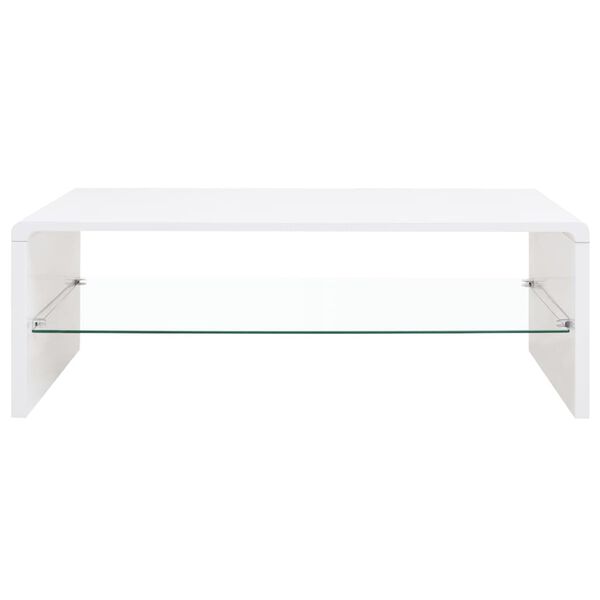 vidaXL Table basse brillante Blanc