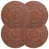 vidaXL Dessous de verre en herbe marine 4 pcs Marron &Oslash; 30 cm