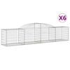 vidaXL Paniers &agrave; gabions arqu&eacute;s 6 pcs 300x50x60/80 cm fer galvanis&eacute;