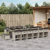 vidaXL Ensemble &agrave; manger de jardin et coussins 17 pcs gris clair rotin