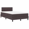 vidaXL Lit &agrave; ressorts avec bandes LED Marron fonc&eacute; 120 x 190 cm tissu