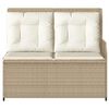 vidaXL Banc de jardin avec coussin Beige Poly rotin