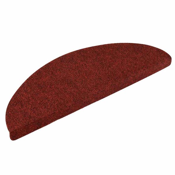 vidaXL Tapis d'escalier autocollants 10 pi&egrave;ces 56 x 17 x 3 cm Rouge bordeaux Demi-rond