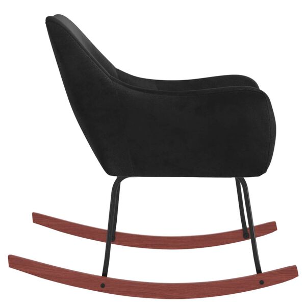 vidaXL Chaise &agrave; bascule Noir Velours