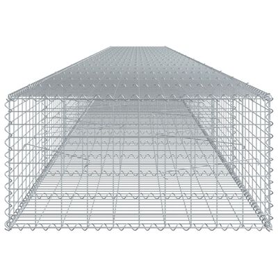 vidaXL Panier gabion avec couvercle 1000x100x50 cm fer galvanisé