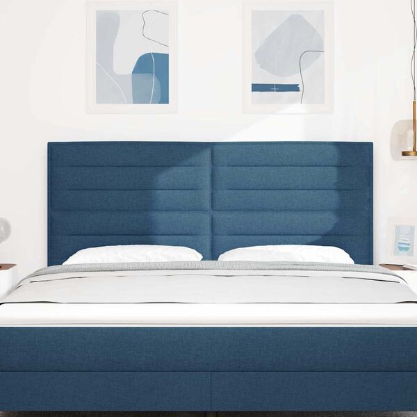 vidaXL T&ecirc;te de lit avec t&ecirc;te de lit Bleu 180 cm Cuir synth&eacute;tique