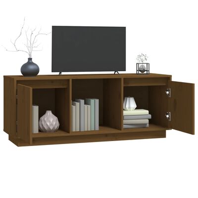 vidaXL Meuble TV Marron miel 110,5x35x44 cm Bois de pin massif