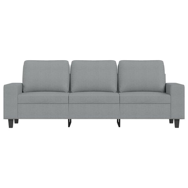 vidaXL Canap&eacute; &agrave; 3 places avec repose-pieds Gris clair 180 cm Tissu
