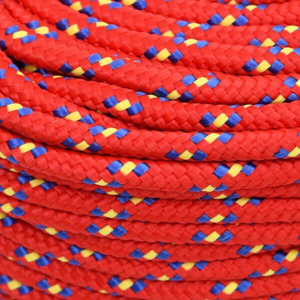 vidaXL Corde de bateau Rouge 8 mm 25 m Polypropyl&egrave;ne