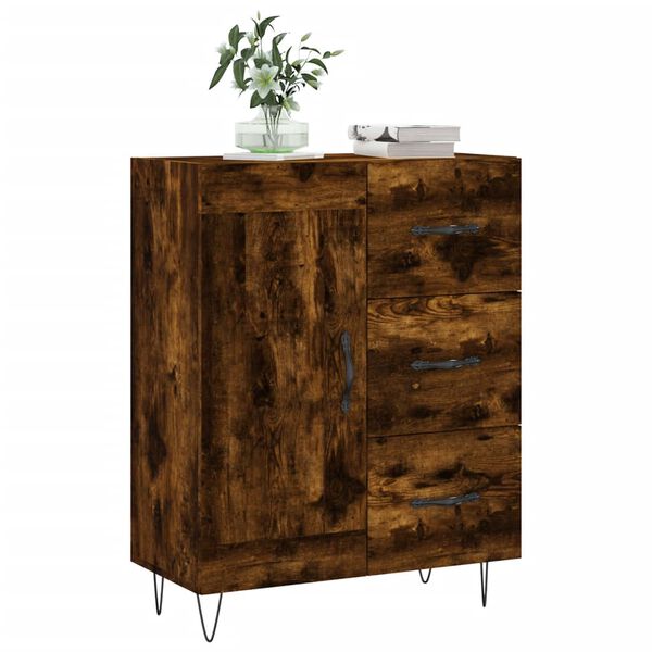vidaXL Buffet ch&ecirc;ne fum&eacute; 69,5x34x90 cm bois d'ing&eacute;nierie