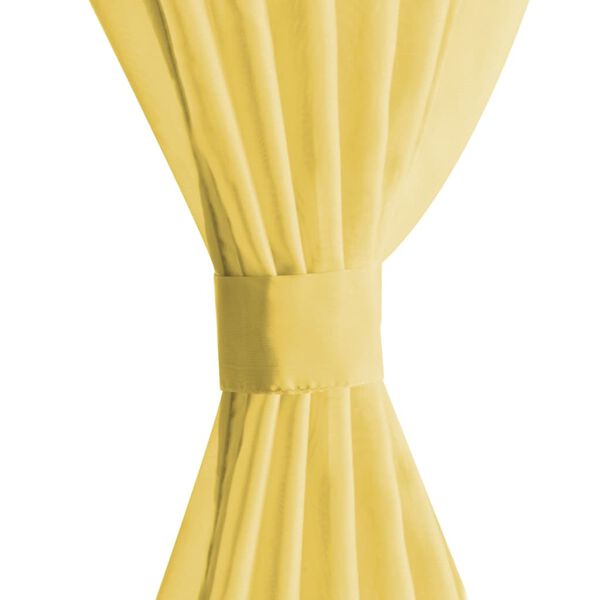 vidaXL Rideau occultant 2 pcs Voile 140 x 175 cm Jaune