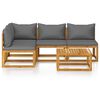 vidaXL Salon de jardin 5 pcs avec coussin Bois d'acacia solide