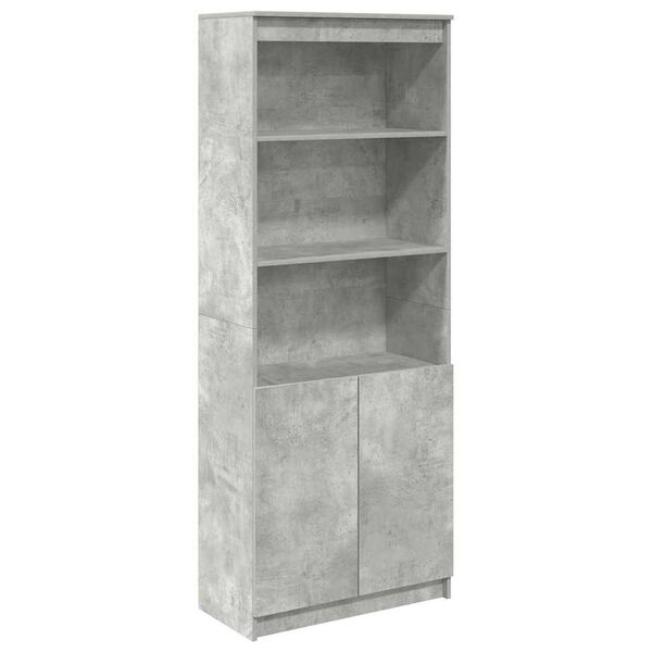 vidaXL Buffet haut gris b&eacute;ton 70x35x180 cm bois d'ing&eacute;nierie