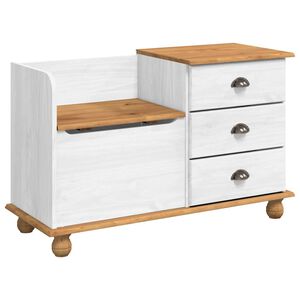 vidaXL Banc de rangement avec tiroir ASKIM Blanc 100 x 39 x 62 cm