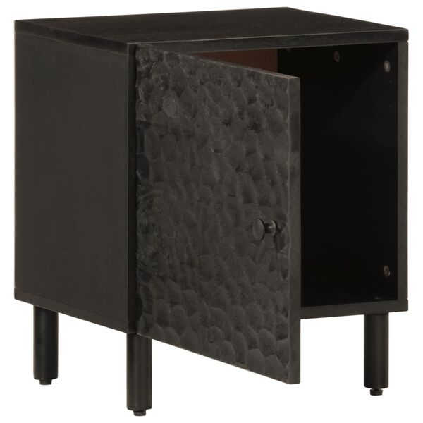 vidaXL Tables de chevet 2 pcs noir 40x33x46 cm bois de manguier solide