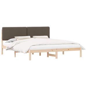 vidaXL Cadre de lit avec t&ecirc;te de lit rembourr&eacute;e Taupe 180 x 200 cm