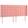 vidaXL T&ecirc;te de lit avec oreilles Rose 183x16x118/128 cm Velours