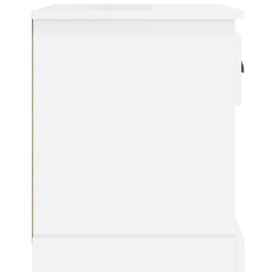 vidaXL Table de chevet blanc brillant 39x39x47,5 cm Bois d’ingénierie