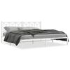 vidaXL Cadre de lit m&eacute;tal sans matelas et t&ecirc;te de lit blanc 200x200 cm