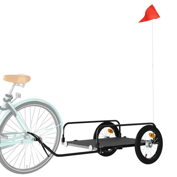 vidaXL Remorque de v&eacute;lo noir 126x63x34 cm fer