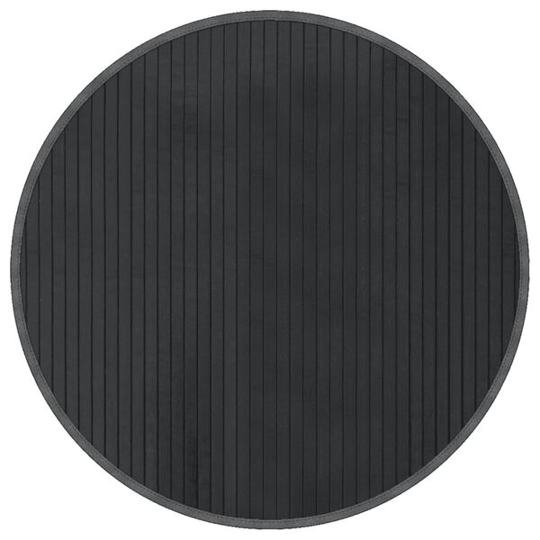 vidaXL Tapis rond gris 60 cm bambou