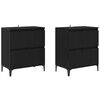 vidaXL Buffets 2 pc Ch&ecirc;ne noir 60 x 35 x 70 cm Bois d'ing&eacute;nierie