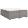 vidaXL Sommier &agrave; lattes de lit avec matelas Taupe 200x200 cm Tissu