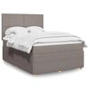 vidaXL Sommier &agrave; lattes de lit avec matelas Taupe 140x200 cm Tissu