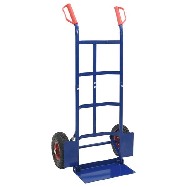 vidaXL Chariot &agrave; main Bleu et Rouge 57 x 46 x 113 cm Acier