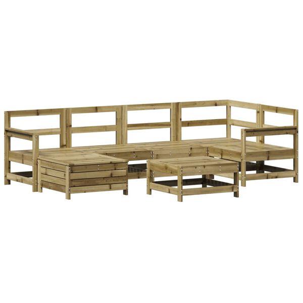 vidaXL Salon de jardin 7 pcs bois de pin impr&eacute;gn&eacute;