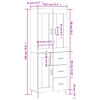 vidaXL Buffet haut Ch&ecirc;ne fum&eacute; 69,5x34x180 cm Bois d'ing&eacute;nierie