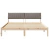 vidaXL Cadre de lit Marron et taupe 160 x 200 cm Bois massif en pin