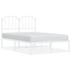 vidaXL Cadre de lit m&eacute;tal sans matelas et t&ecirc;te de lit blanc 120x190 cm