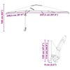 vidaXL Parasol de jardin Noir 248,5 x 247,5 x 160 cm
