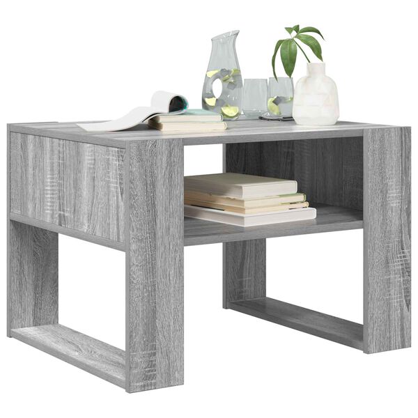 vidaXL Table basse Gris Sonoma 66 x 53 x 45 cm Bois d'ing&eacute;nierie