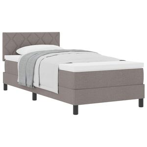 vidaXL Lit &agrave; ressorts avec matelas Taupe 90 x 200 cm tissu