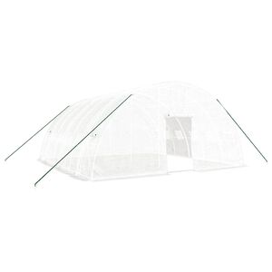 vidaXL Serre avec cadre en acier blanc 36 m&sup2; 6x6x2,85 m