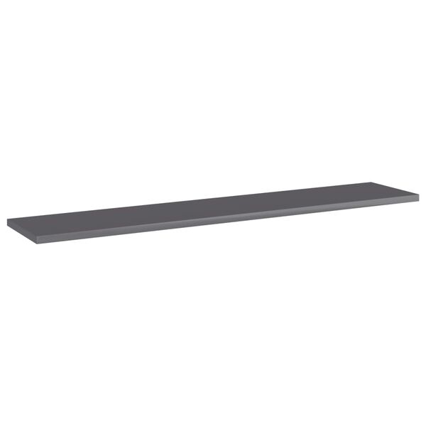 vidaXL Panneaux biblioth&egrave;que 4pcs Gris brillant 100x20x1,5cm Agglom&eacute;r&eacute;