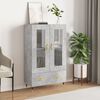 vidaXL Buffet haut gris b&eacute;ton 69,5x31x115 cm bois d'ing&eacute;nierie
