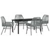 vidaXL Ensemble de salle &agrave; manger pour jardin 5 pcs Gris polyrotin