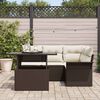 vidaXL Ensemble de canapé de jardin 5 pcs Marron Poly rotin