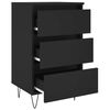 vidaXL Table de chevet noir 40x35x69 cm bois d&rsquo;ing&eacute;nierie
