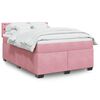 vidaXL Sommier &agrave; lattes de lit avec matelas Rose 140x190 cm Velours