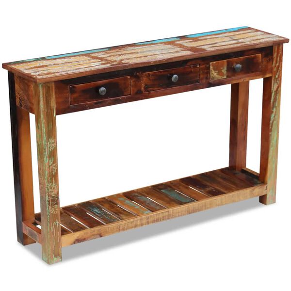 vidaXL Table console Bois de r&eacute;cup&eacute;ration massif 120x30x76 cm