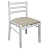 vidaXL Chaises à manger lot de 4 blanc hévéa solide et velours