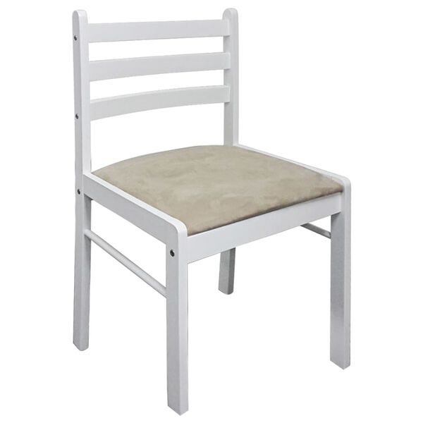 vidaXL Chaises à manger lot de 4 blanc hévéa solide et velours